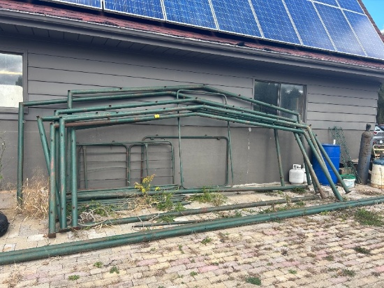 37' Long x 15' Wide Steel Greenhouse with Steel Frame Brackets & Gate - No Cover