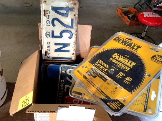 Old License Plates & New DeWalt Saw Blades