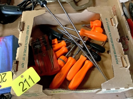 Box of Snap On Screwdrivers