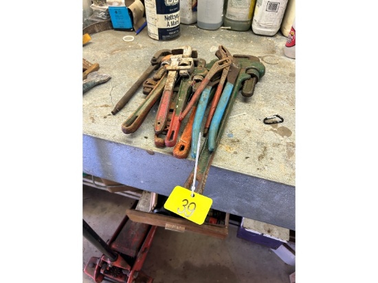 Assorted Pipe Wrenches & Locking Pliers