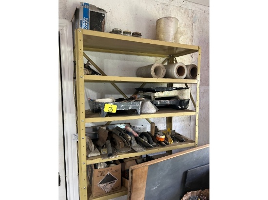 Metal Wall Shelf & Contents