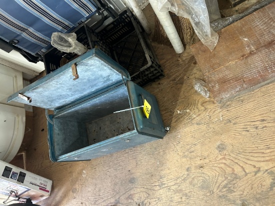Antique Cooler, Lawn Chair & Tote with Accessories