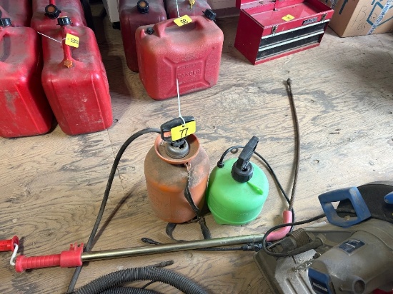 2 Hand Sprayers & Plumbing Snake