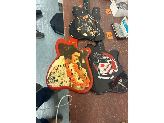 3 Guitar Shaped Clocks