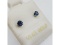 White Gold Natural Blue Sapphire Earrings