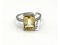 Sterling Silver Natural Citrine with CZ Ring