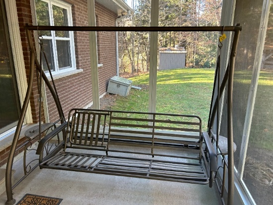 Large Bench Swing - Has Brown Cushions