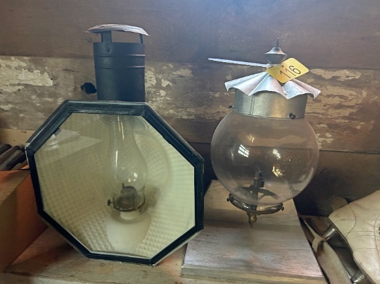 Old Globe Gas Lamp & Old Barn Style Lamp