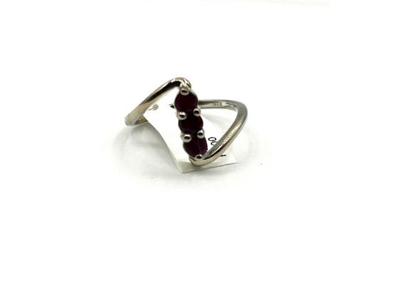 Sterling Silver Natural Ruby Ring