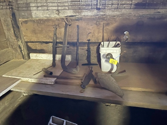 Old Stump Hook, Top Link, Potato Scuffler Blade, Buck Saw