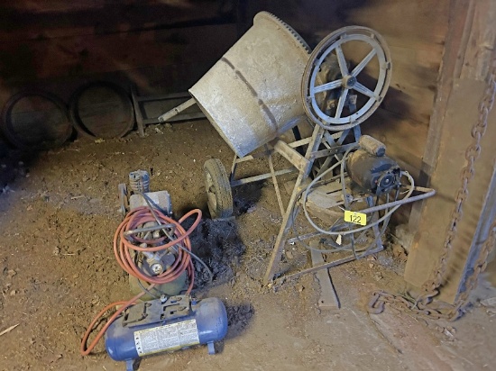 Cement Mixer, Air Compressor & Tank - As Is