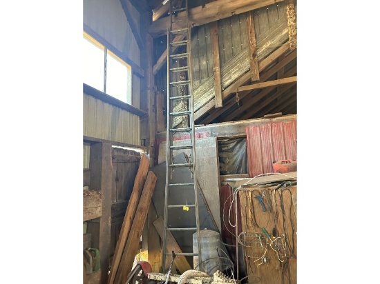 Old Wooden 28' Extension Ladder