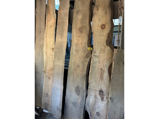 6 Live Edge Pine Boards Up to 12' Plus 4 Barn Boards Up To 9' in Length