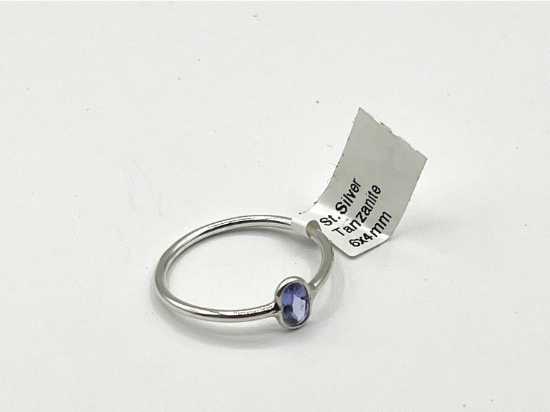 Sterling Silver Natural Tanzanite Ring