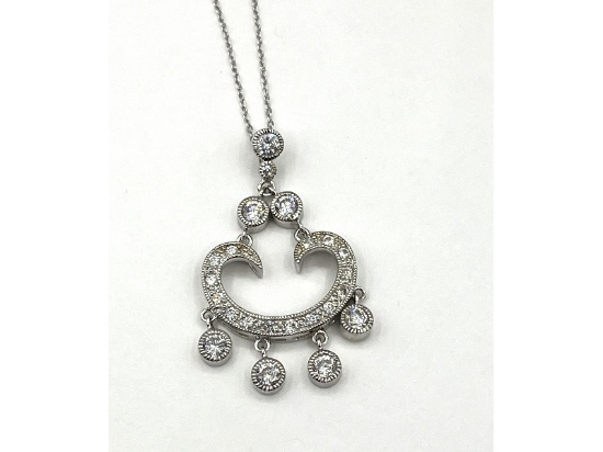 Sterling Silver CZ Pendant with Sterling Silver Chain