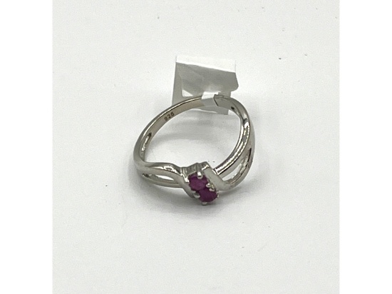 Sterling Silver Natural Ruby Ring
