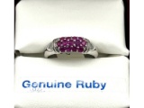Sterling Silver Natural Ruby Ring
