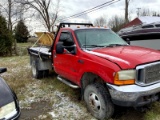 2000 Ford F350 4x4 Flatbed Dually With Snow Plow - Not Running, Has Ownership