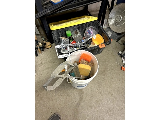 Tote of Painting Supplies