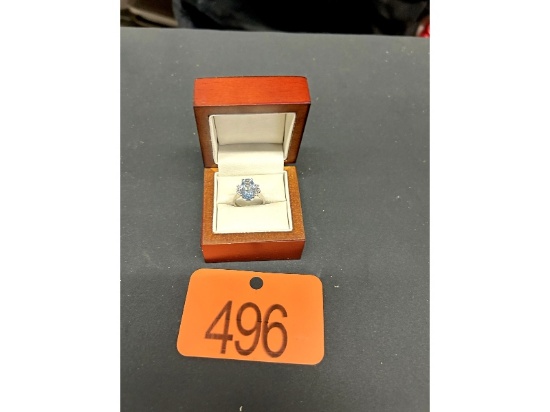 10kt White Gold Ring With Blue Spinel Stone