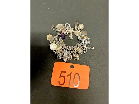 Large Sterling Charm Bracelet