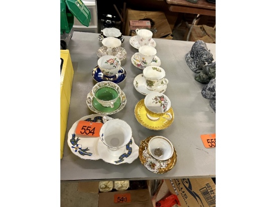 Row of Cups & Saucers