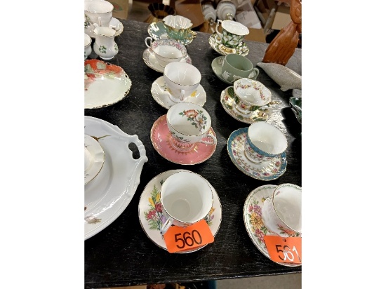 Row of Cups & Saucers