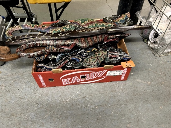Box of Wooden Lizards