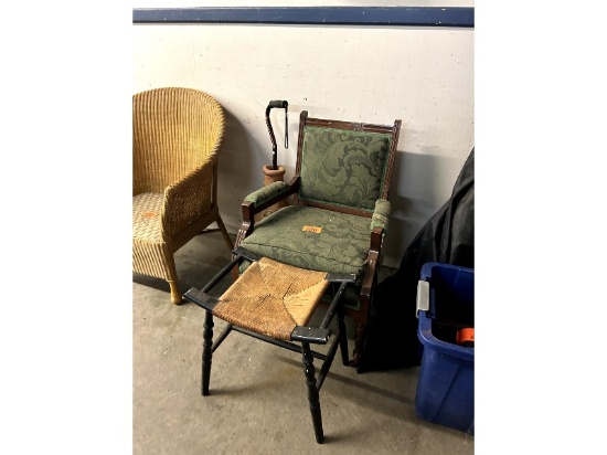 Arm Chair, Stool & Cane