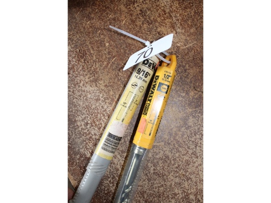 2 New Dewalt 1/2" & 9/16" Drill Bits