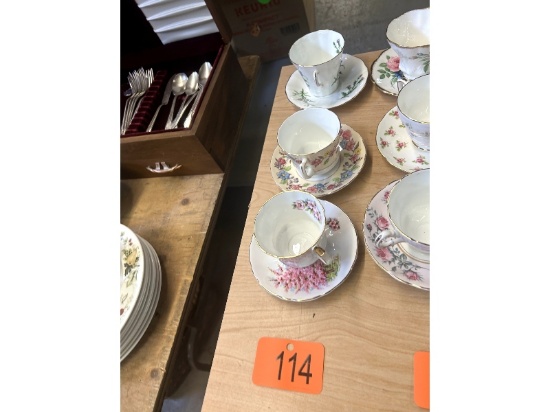 Row of Cups & Saucers