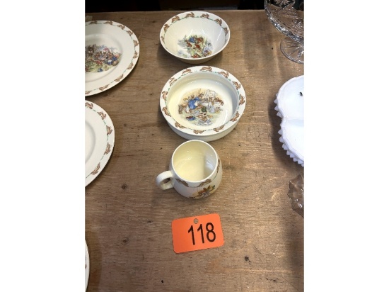 Row of Bunnykins Dishes