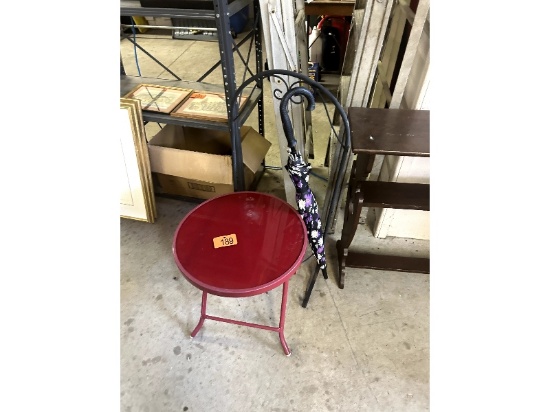 Table, Umbrella & Stand