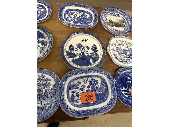 3 Blue Willow Plates