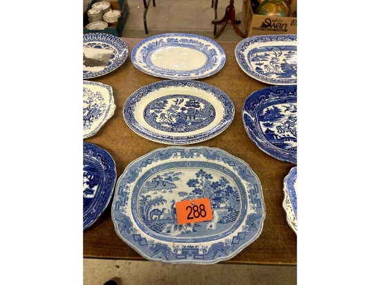 3 Blue Willow Plates