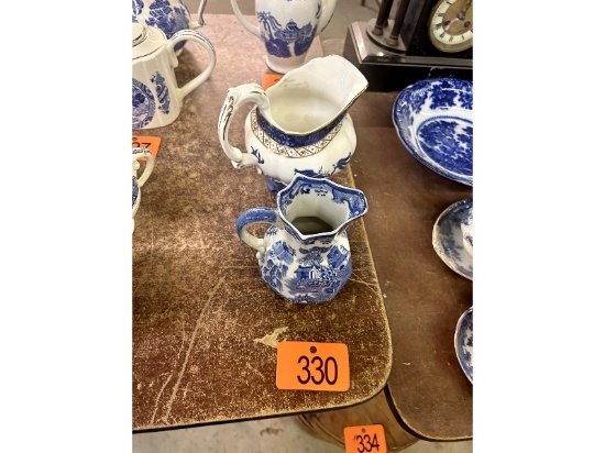 2 Blue Willow Jugs