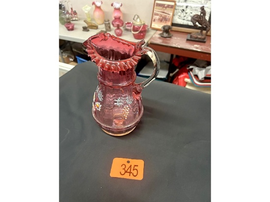 10" Cranberry Glass Jug