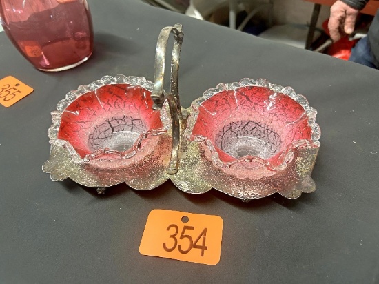 Cranberry Double Serving Dish