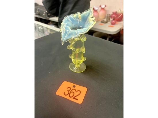 7.5" Vaseline Glass Vase