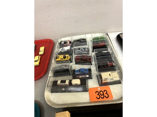Tray of Toy Cars in Cases