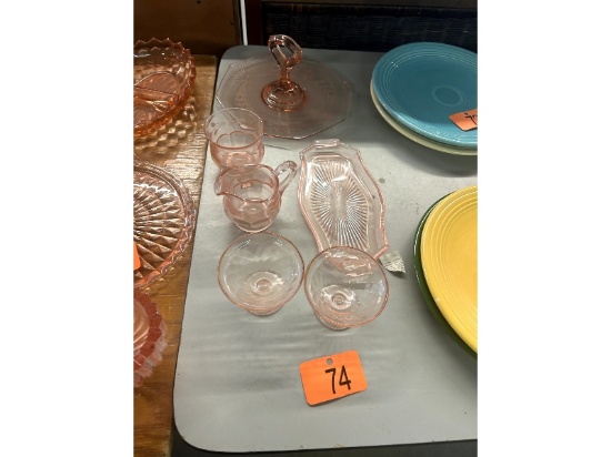 Row of Depression Glass