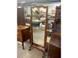 Beveled Glass Mirror With Marquetry