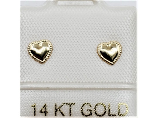 14KT Yellow Gold Heart Shape Earrings