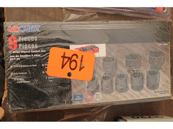 New 9 Piece 1" Impact Socket Set