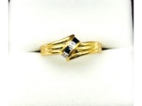 Natural Blue Sapphire with CZ Ring