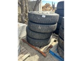Set of 8 Blackhawk 11R 24.5 Drive Tires on Aluminum Rims