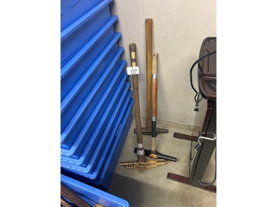 Gold Pick & 2 Railway Hammers