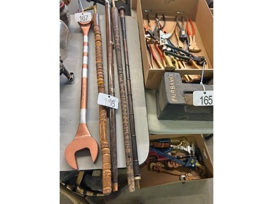 2 Walking Sticks & Log Pick