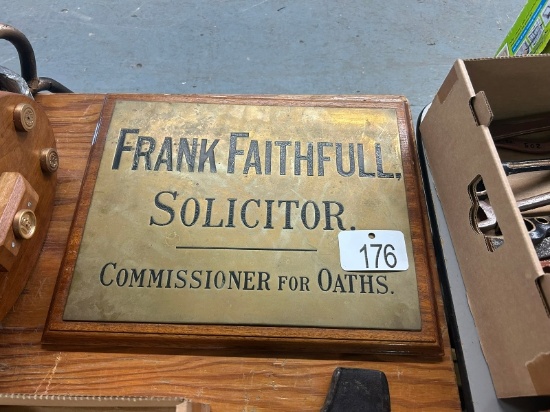 Frank Faithfull Solicitor Placard