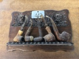 Antique Pipes & Holder